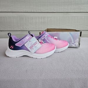 Skechers Jumpsters 2.0 Blurred Dreams Sneakers Girl 12 Hook & Loop Pink Purple